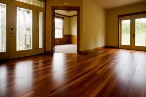 Interior Structure of the house with the wooden floor and windows