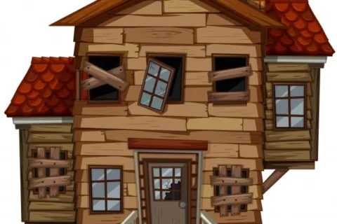 Wooden house sketch